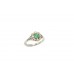 Handmade Women's Ring 925 Sterling Silver Natural Green Emerald diamonds stones